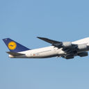 Lufthansa Boeing 747-8 in flight 