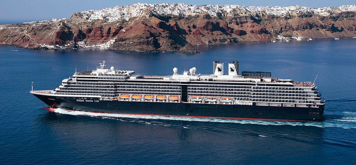 Image: PHOTO: Holland America Line's Westerdam with its new smokestack livery. (photo courtesy of Holland America Line)