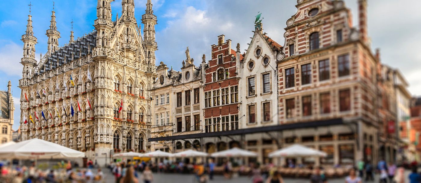 Grote Markt, town hall, main square, town square, Leuven, Belgium, Gothic