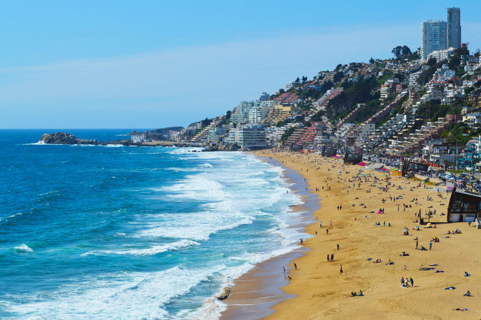 Renaca Beach in Vina del Mar, Chile