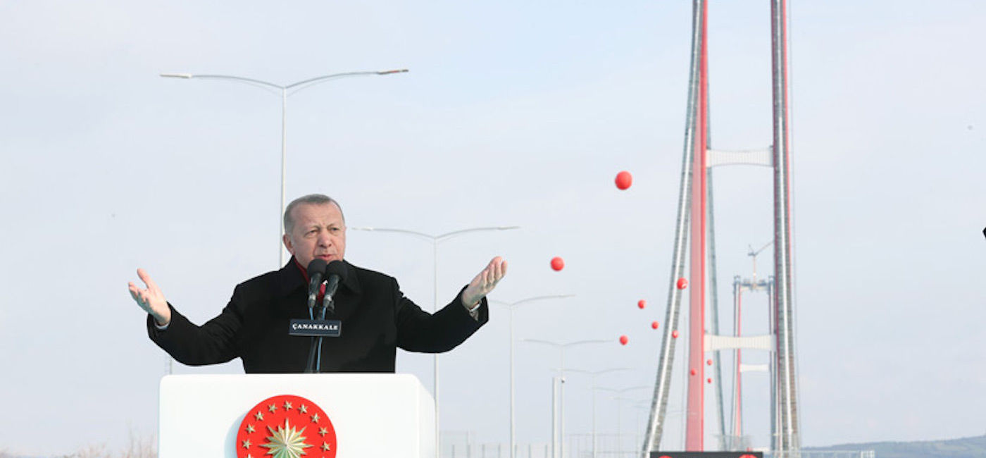 Image: Turkish President Tayyip Erdogan Inaugurates the 1915 Canakkale Bridge, linking Europe and Asia, on March 18, 2022. (photo via Presidency of the Republic of Turkey)
