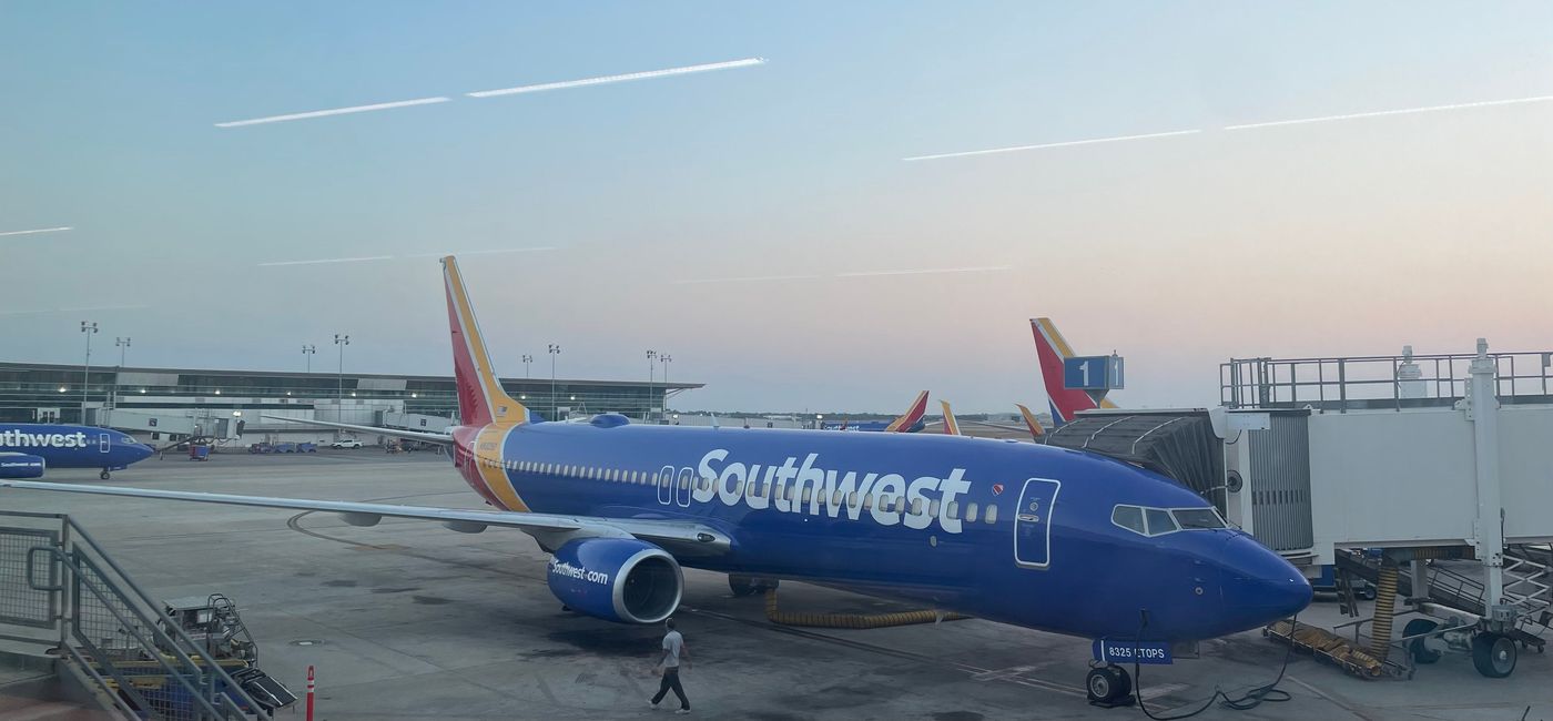 Image: A Southwest Airlines plane at Houston's William P Hobby Airport. (Photo Credit: Patrick Clarke)