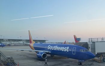 A Southwest Airlines plane at Houston's William P Hobby Airport