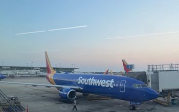 A Southwest Airlines plane at Houston's William P Hobby Airport