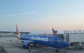 A Southwest Airlines plane at Houston's William P Hobby Airport