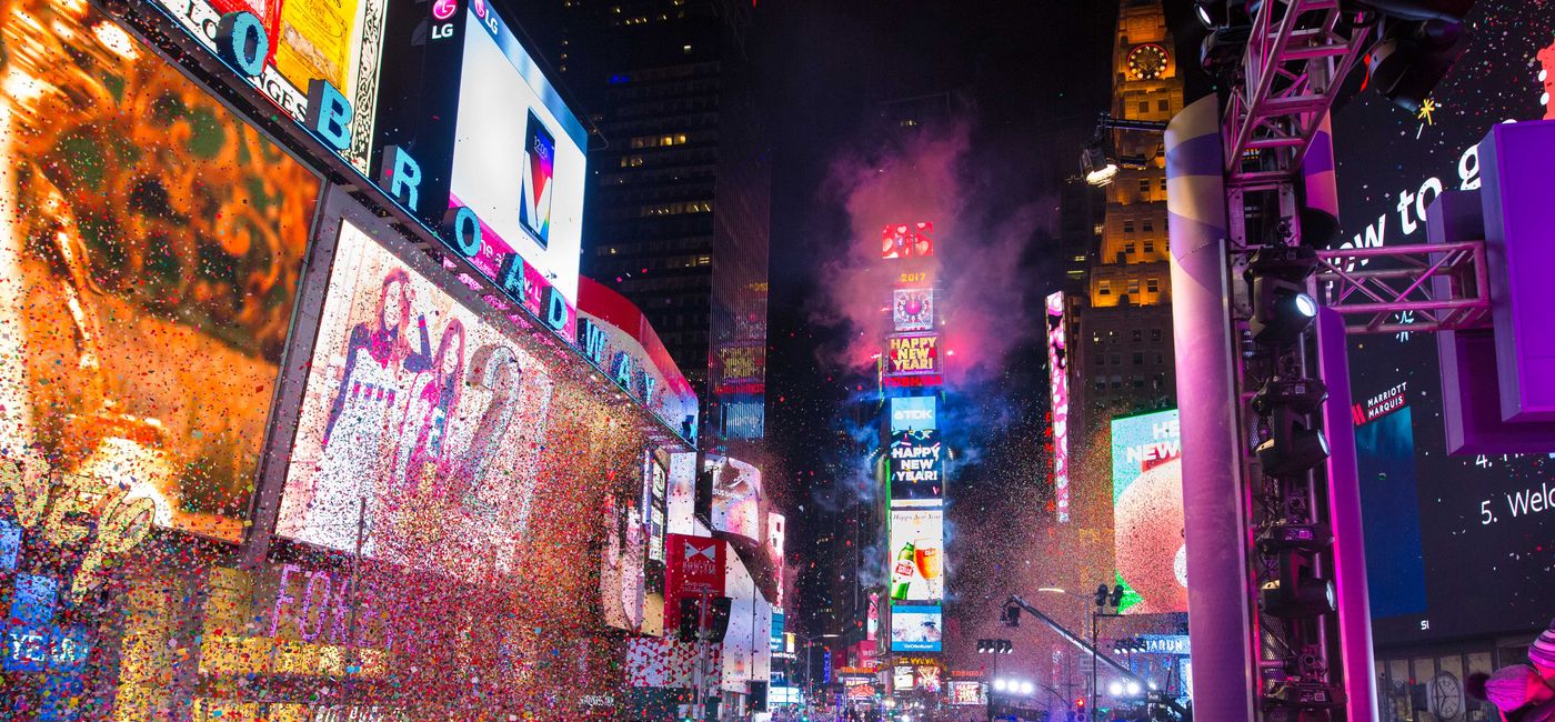 Image: New Year's Eve Ball Drop at Times Square (Photo via Amy Hart / NYC & Company)