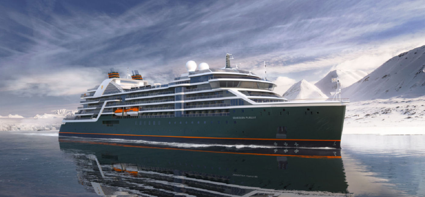 Image: Seabourn Pursuit is the luxury line’s second expedition ship. Rendering courtesy of Seabourn. (Source: Seabourn)