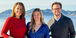 (From left to right) Windstar Chief Commercial Officer Janet Bava, Vice President of Marketing Patricia Gonzalez, and Creative Director Dane Neal Cox aboard Star Legend  