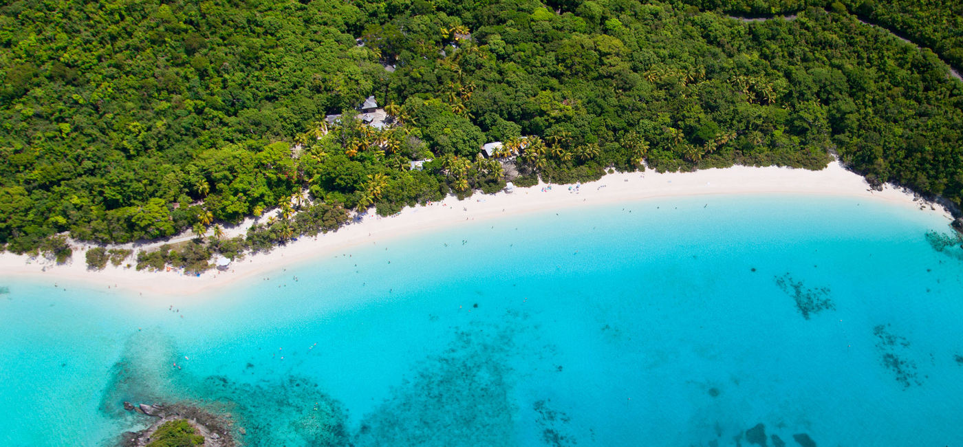 Image: PHOTO: Aerial shot of Trunk Bay, St John, US Virgin Islands. (photo via cdwheatley/E+)