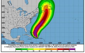 path of Hurricane Fiona
