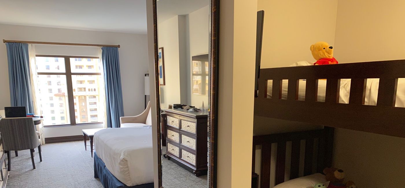 Image: Guest room at Wyndham Grand Orlando Resort Bonnet Creek in Orlando, Florida (Photo via Brooke Geiger McDonald)