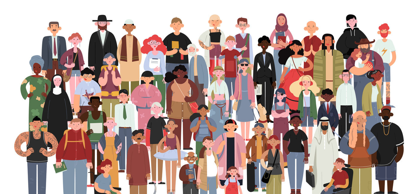 Image: Artistic representation of the value of social and ethnic diversity. (photo via iStock/Getty Images Plus/vector_s)
