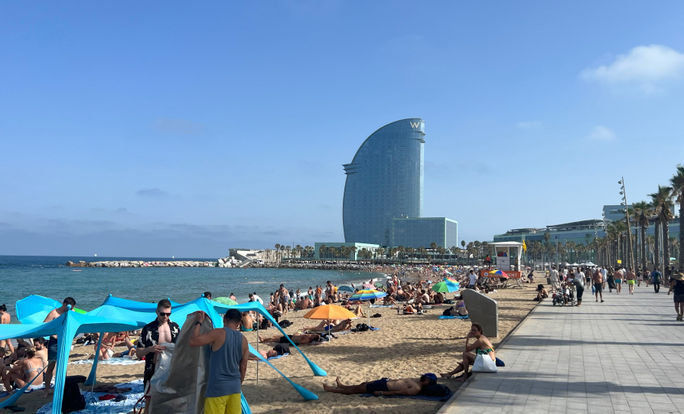 Barcelona's lovely beachfront. Barcelona's lovely beachfront.