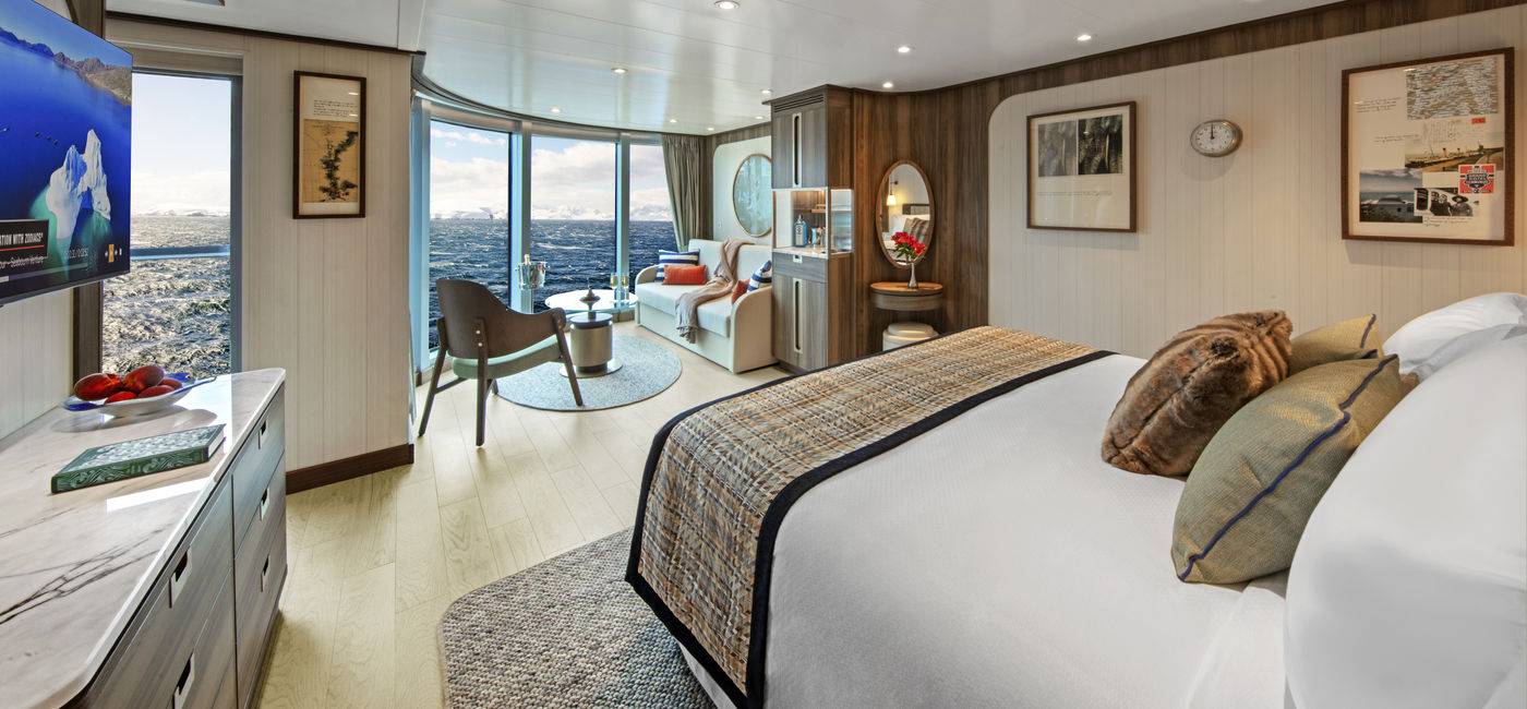 Image: A Panorama Veranda Suite on the new Seabourn Pursuit.  (Photo Credit: Seabourn)