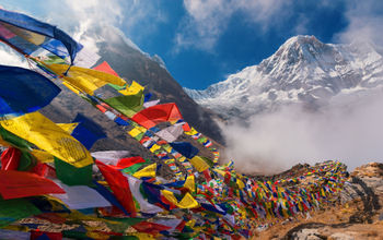 Prayer flags, Mount Annapurna, Nepal