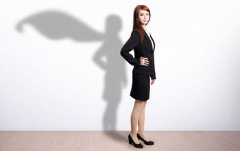 superhero business woman travel agent hero cape