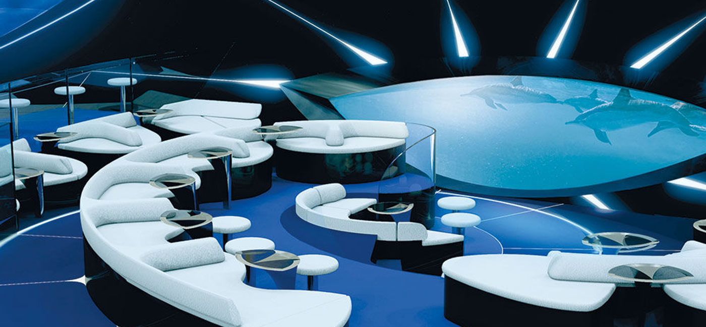 Image: PHOTO: Blue Eye underwater lounge aboard Ponant Explorers rendering. (photo courtesy of Ponant, copyright JACQUES ROUGERIE ARCHITECTE)
