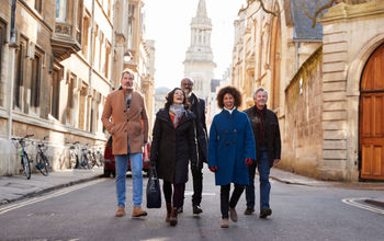 Group tour walking