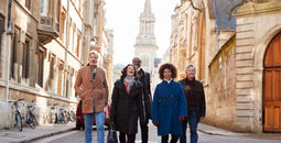 Group tour walking