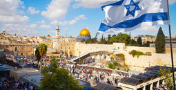 Israel, flag, Jerusalem, old city, western wall