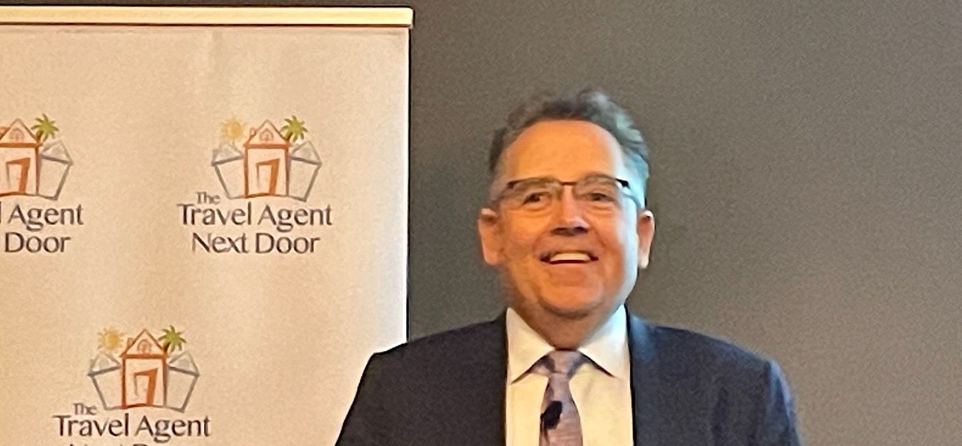 Image: The Travel Agent Next Door founder Flemming Friisdahl speaks to partners at VIP Supplier Event. (Bruce Parkinson)