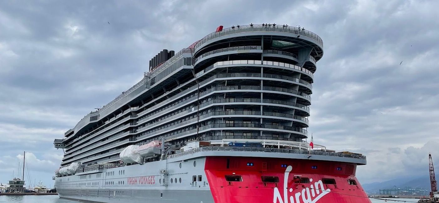 Image: Resilient Lady during sea trails. (photo via Virgin Voyages)