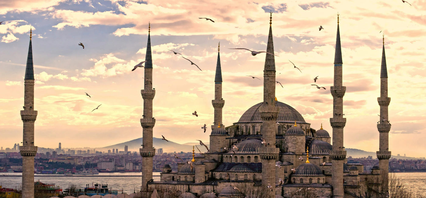 Image: Sunset over The Blue Mosque in Sultanahmet district, Istanbul, Turkey.  (MasterLu / iStock / Getty Images Plus)