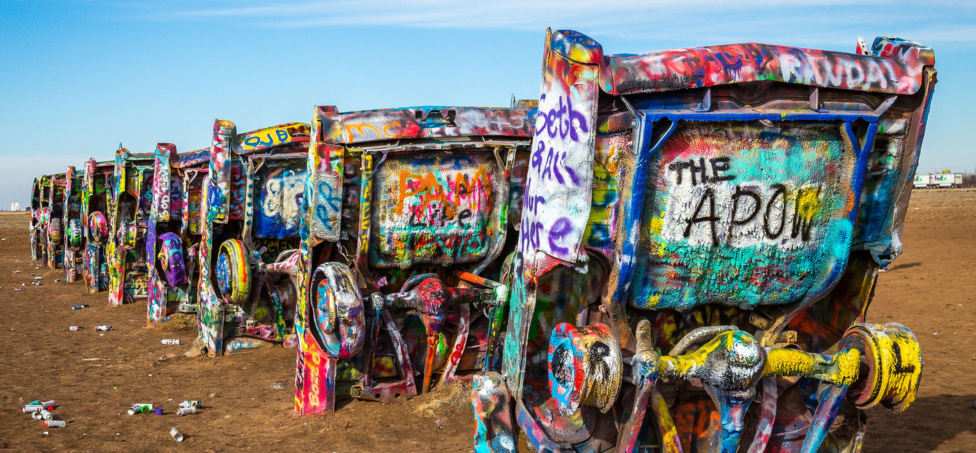 Photo: The Cadillac Ranch in Amarillo, Texas. (Photo via Mobilus In Mobili/ Flickr / Creative Commons)