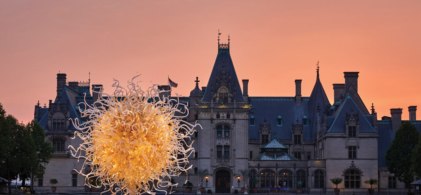 Image: PHOTO: Chihuly art sculpture on display at The Biltmore Estate in Asheville, North Carolina. (Photo courtesy of The Biltmore Company)