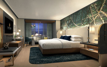 A rendering of a room at Harrah’s Atrium Tower