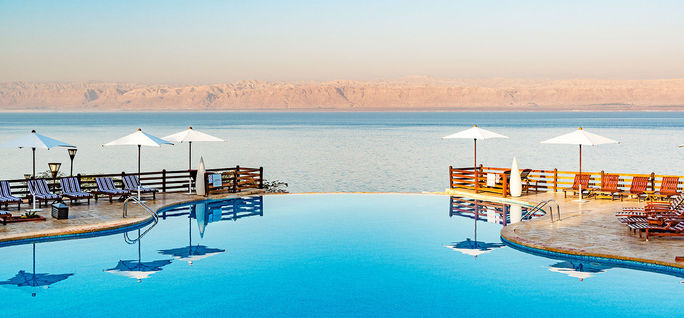 Luxury hotel resort on the Dead Sea in Jordan