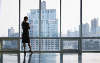 Woman looking at skyline
