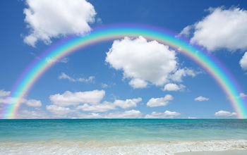 Rainbow off Big Island in Hawaii.
