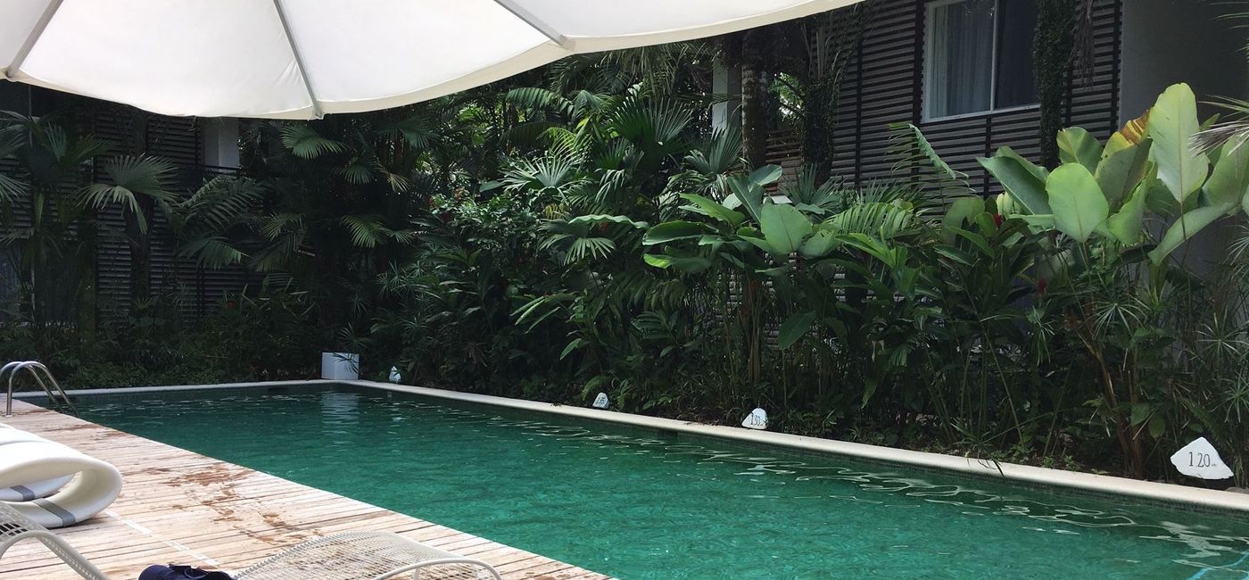 Image: Family pool at Le Cameleon Hotel. (PHOTO: TravelPulse Québec)