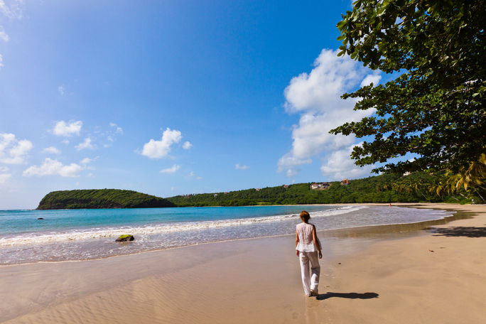 Walking on La Sagesse Beach in Grenada Walking on La Sagesse Beach in Grenada