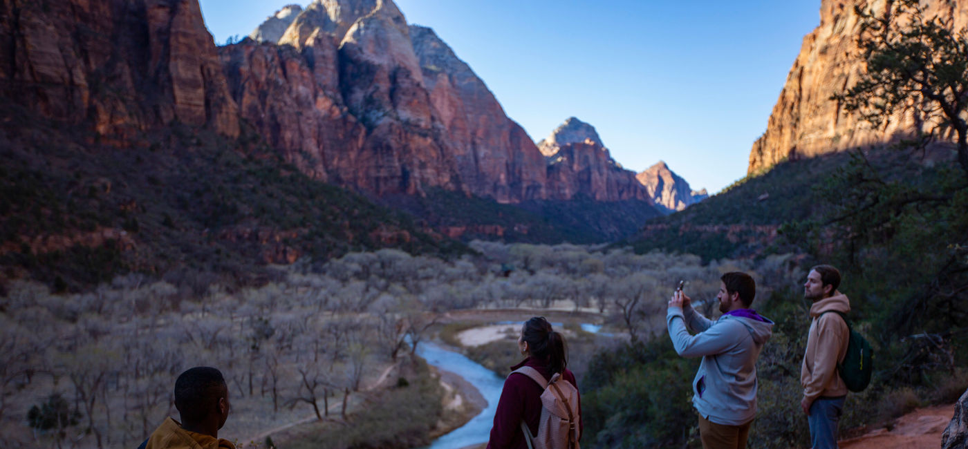 Image: PHOTO: Zion National Park, Utah Group Hiking (photo via G Adventures) ((photo via G Adventures))