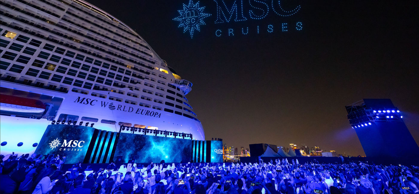 Image: Drone Show at MSC World Europa Naming Ceremony (Photo Credit Ivan Sarfatti, MSC Cruises)