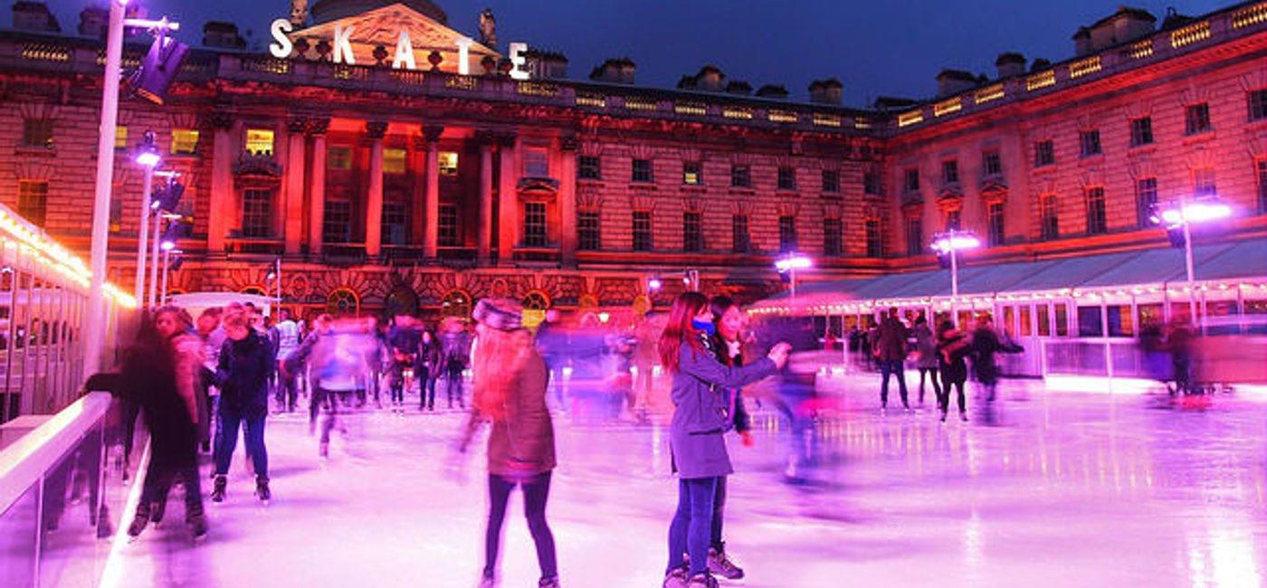 Image: Locals and tourists skate it up on London's Somerset rink.  (Mike Fleming Flickr)