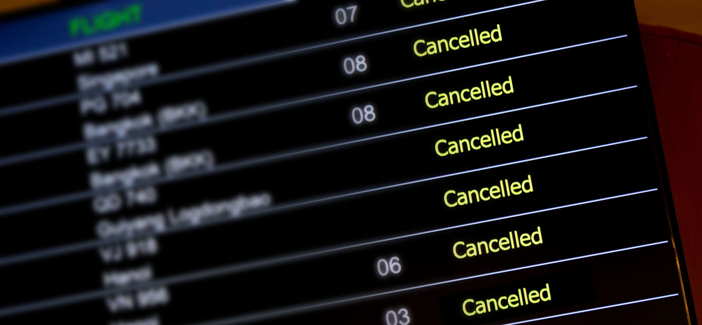 Image: Widespread flight cancellations amid the COVID-19 pandemic. (photo via Delpixart/iStock/Getty Images Plus)