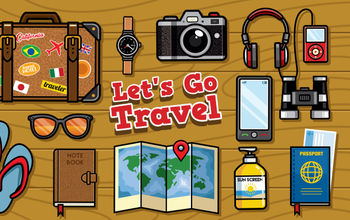 Travel graphic cartoon