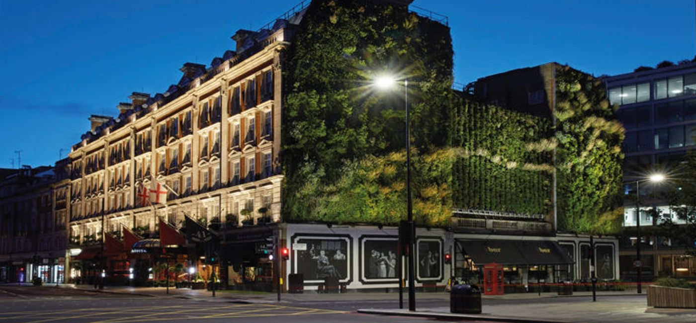 Image: The living wall at Red Carnation’s The Rubens at the Palace Hotel in London. (The Travel Corporation)
