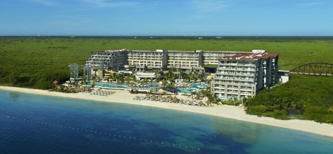 Image: Aerial view of Dreams Natura Resort & Spa. (photo via AMResorts)