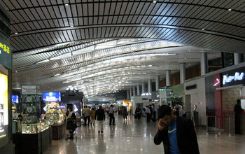 A terminal at Rajiv Gandhi International Airport in Hyderabad, India