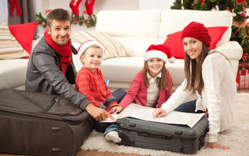 Family making plans for holiday travel.