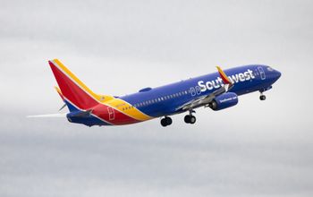 Southwest Airlines plane taking off.