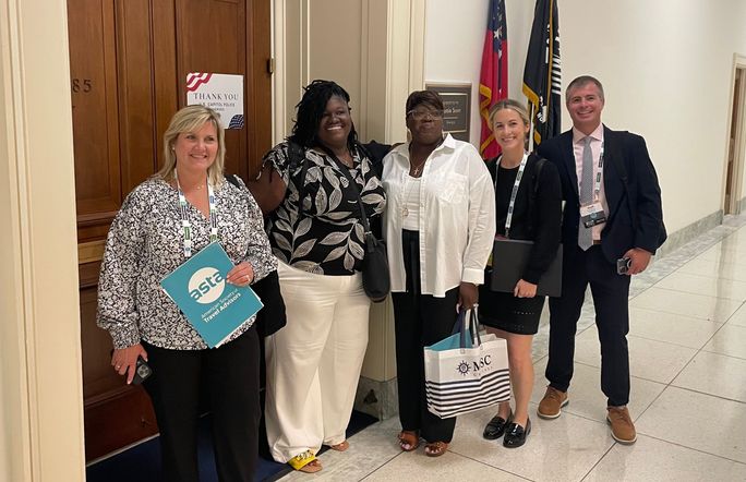 ASTA travel advisors inside the Rayburn House Office Building in Capitol Hill