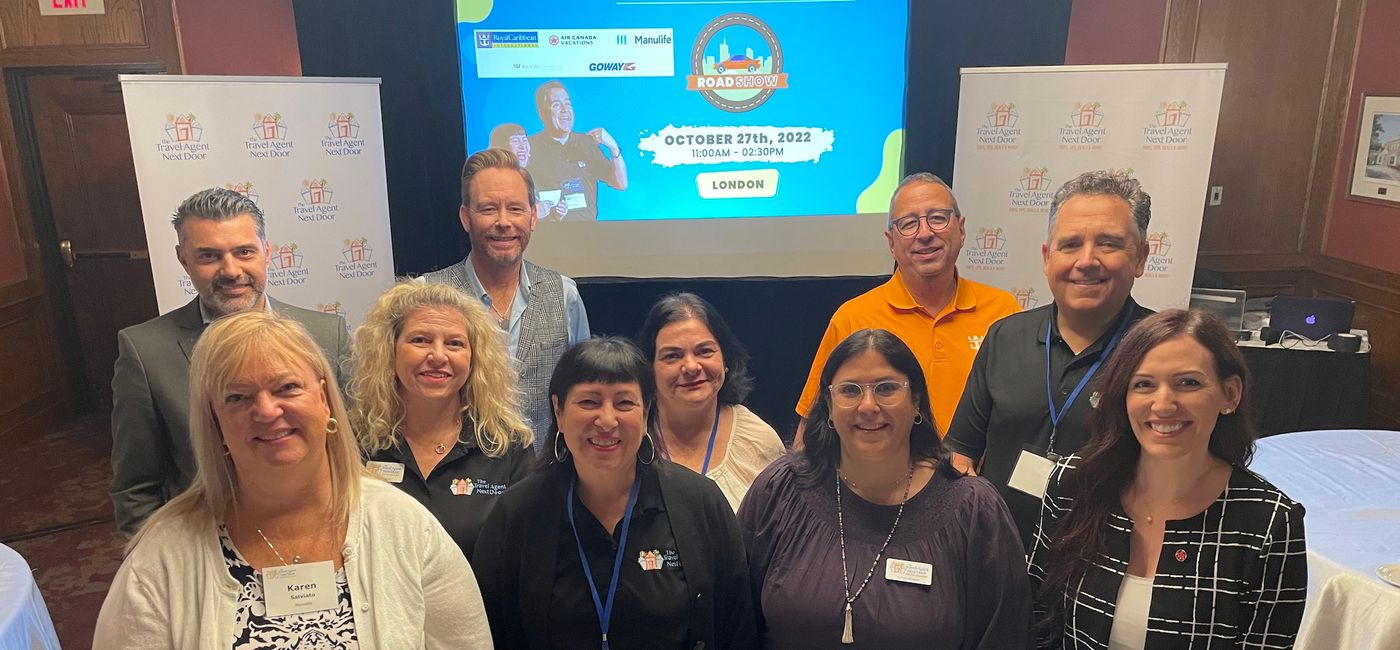 Image: (Left to right) Back row: Rares Dumitru, Goway; Neil Dudley, AmaWaterways; Eric St-Pierre, Royal Caribbean; Middle row: Sam Burgess, Training Manager, TTAND; Maria Gibson, Royal Caribbean; Flemming Friisdahl; Front row: Karen Salviato, Manulife; Penny Martin, TTAND; Larissa Bureau, TTAND; Krista Rothfuchs, Air Canada Vacations. (TTAND)