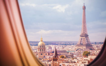 Eiffel Tower, Paris, City, Airplane Window