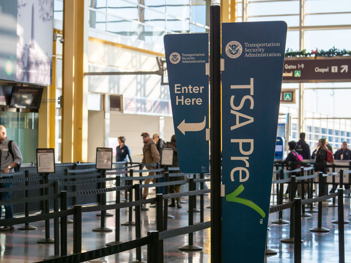 TSA PreCheck lane at Reagan National Airport TSA PreCheck lane at Reagan National Airport