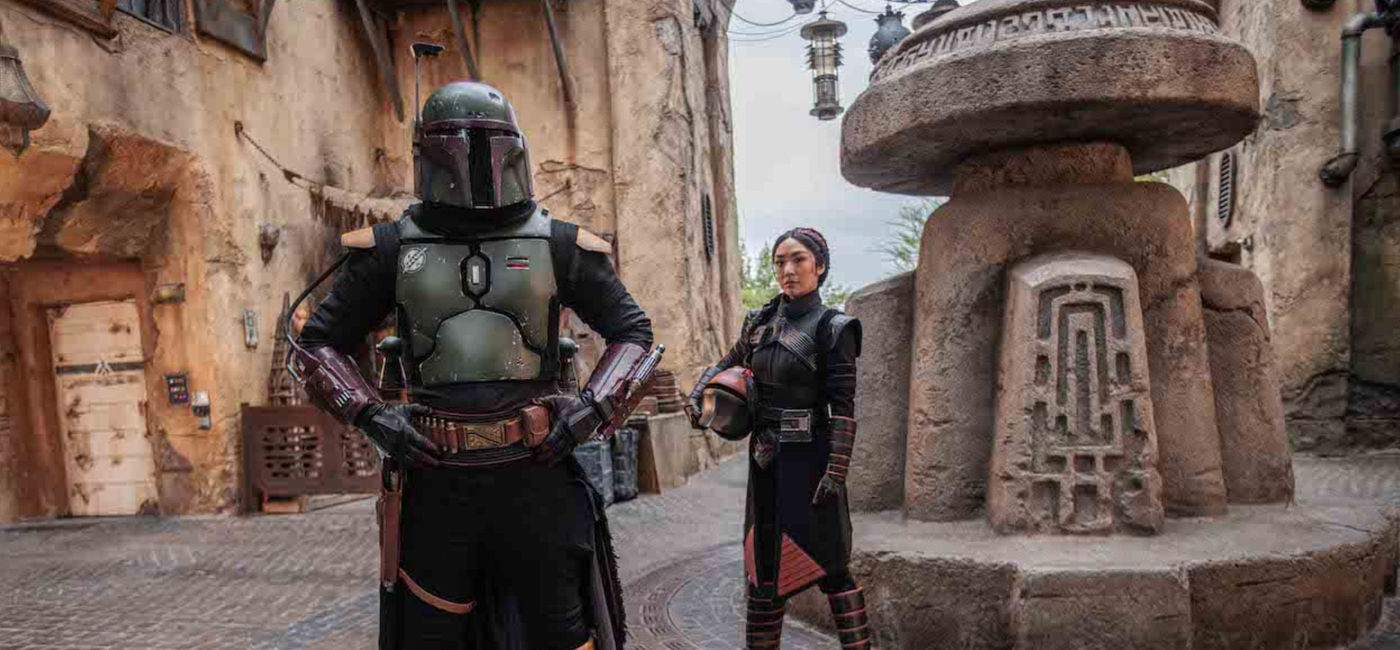 Image: Boba Fett and Fennec Shand characters at Disneyland Park, Anaheim, California. (photo courtesy of Disneyland Resort) (Disney)